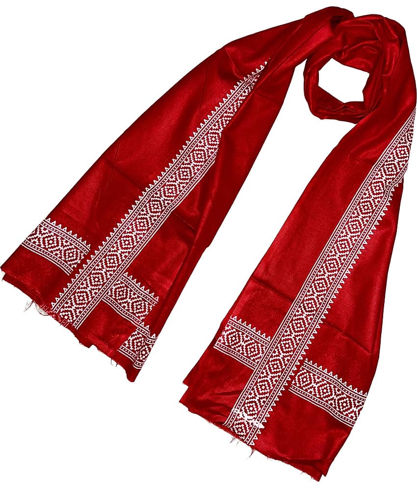 Mk weaves Red Cotton Men's Scarves ( Pack of 1 )