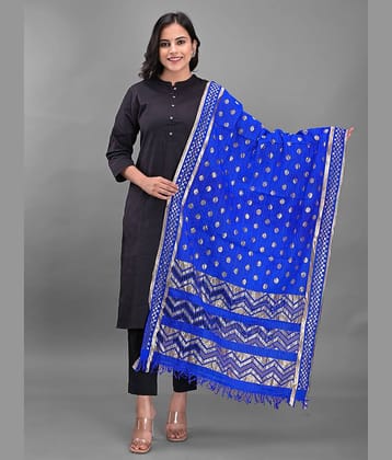 Anjaneya Creations Blue Silk Women's Dupatta - ( Pack of 1 )