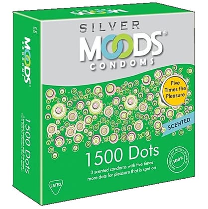 Moods Condoms - Silver 1500 Dots, 3 pcs