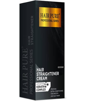 Hair Pure Straightener Cream with Active Keratin Complex , Long-Lasting Silky Straight Hair, 60 ml (Pack of 1)