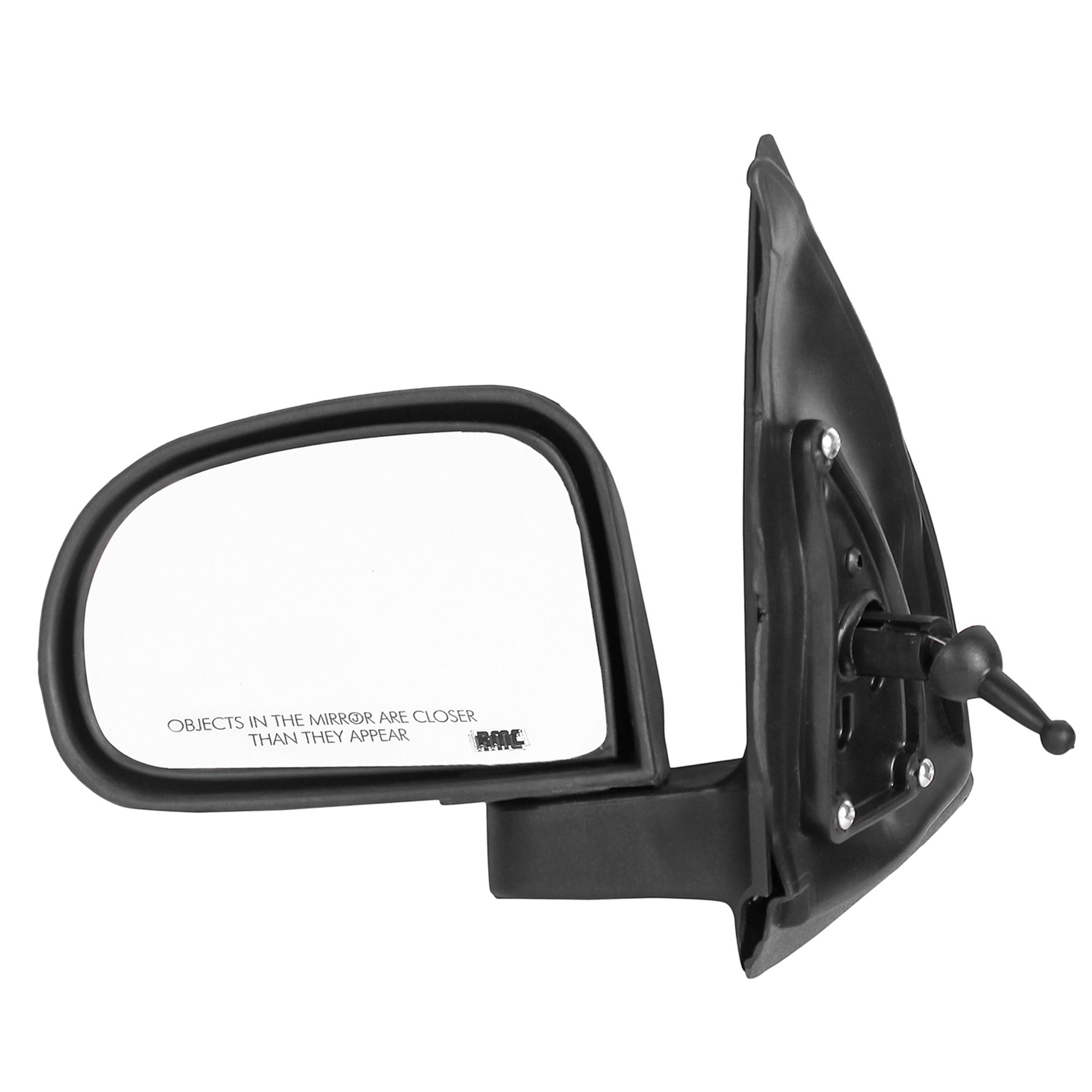RMC Car side mirror suitable for i10 Era with lever (2007-2010) (ABS & Glass) | Non Auto Fold | manually operated (Black) LEFT SIDE(PASSENGER SIDE)