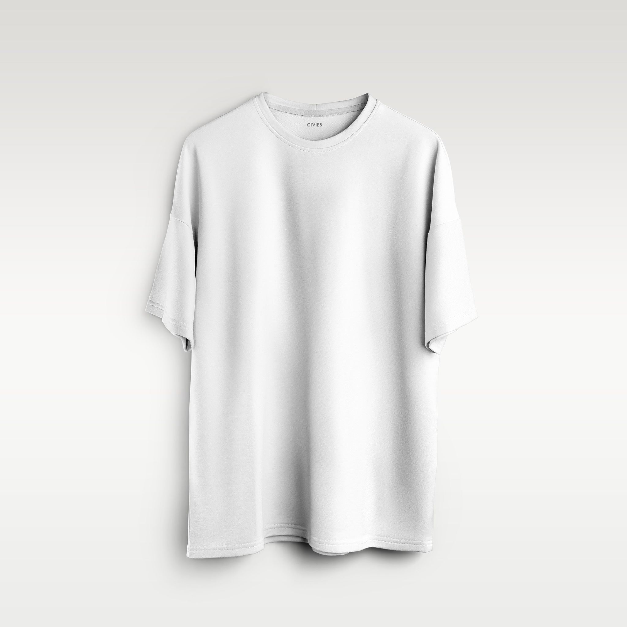 White Oversized Solid Tee-S / Cotton