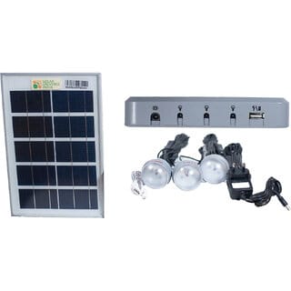SOLAR UNIVERSE INDIA DC Lighting System & Inverter with 60W DC Output,3 LEDbulbs,Panel & USB Chargers Solar Light Set