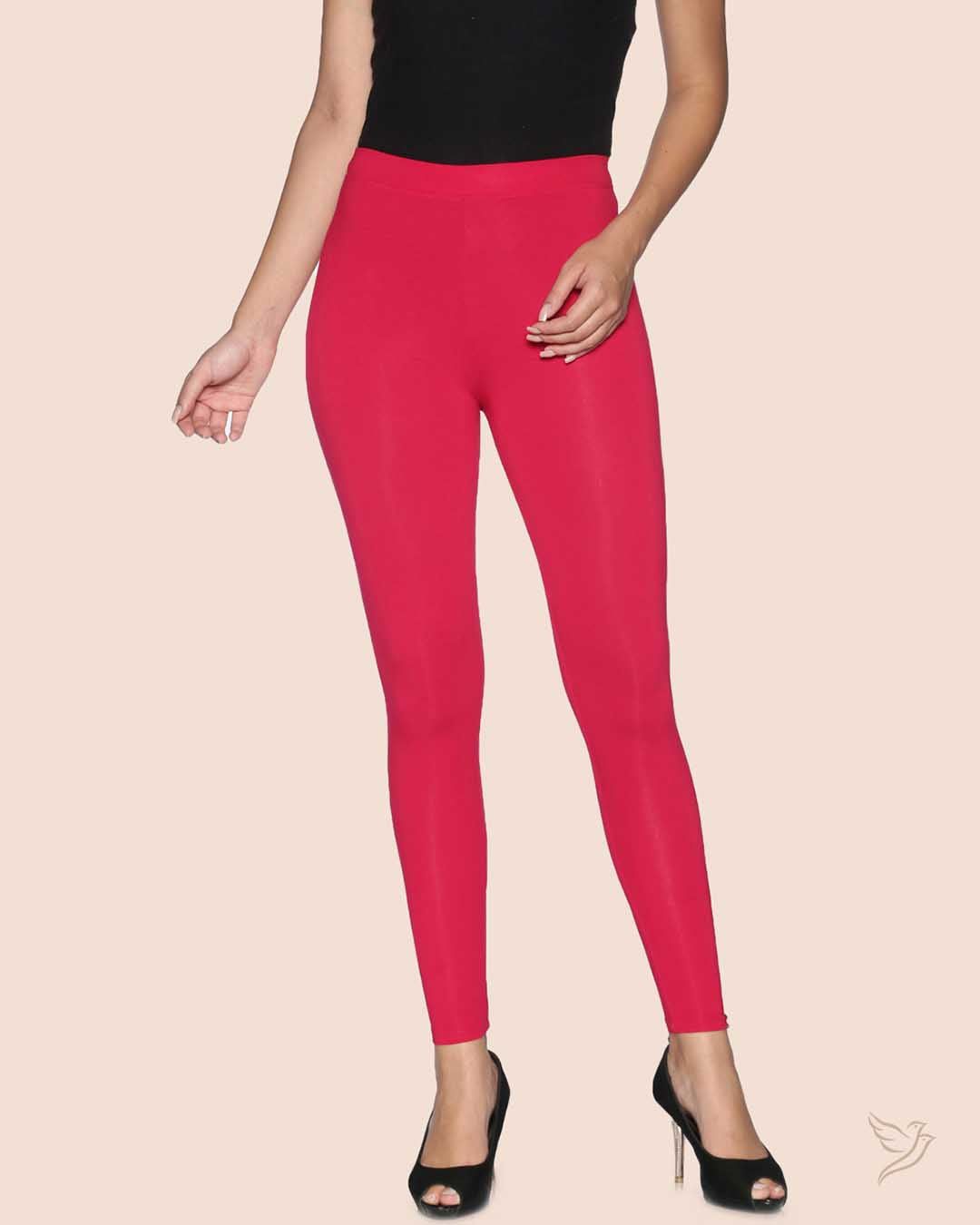 Viscose Ankle Legging - Rose Red-S / Rose Red