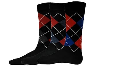 VOICI Men's Formal Socks Black, White Blue and Grey Color Free Size - Multicolour