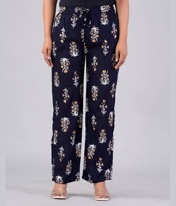 MAUKA - Blue Rayon Women's Palazzo ( Pack of 1 )