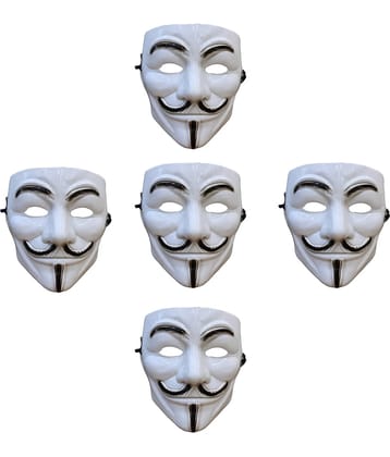 Kaku Fancy Dresses Vendetta Face for Kids Halloween Party/ Vendetta Face for Plays, Stage Shows - Pack of 10