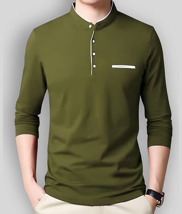 AUSK Pack of 1 Cotton Blend Regular Fit Men's T-Shirt ( Green )