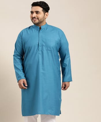 Men's Cotton Peacock Blue-46