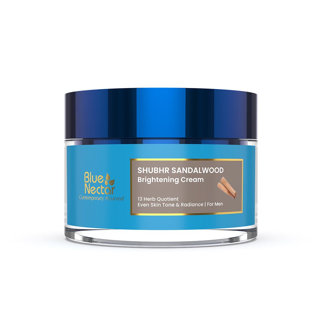 Shubhr Sandalwood Skin Brightening & Face Glow Cream for Men (13 Herbs, 50g)