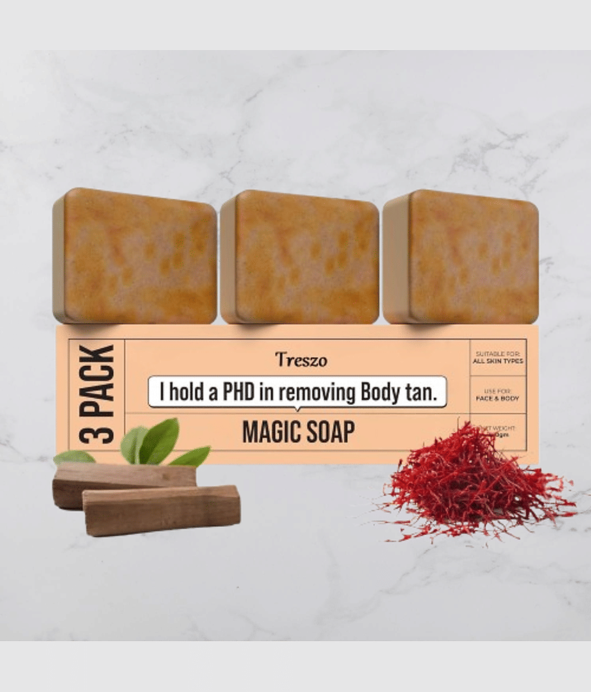 Treszo Beauty Gharr Magic Soap for tan removal Soap for All Skin Type ( Pack of 3 )