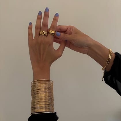 Golden Halo Bangles-Gold