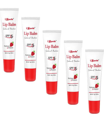 LOPERLE Strawberry Lip Balm With Goodness of SPF 15 10gm Each (Pack of 5)