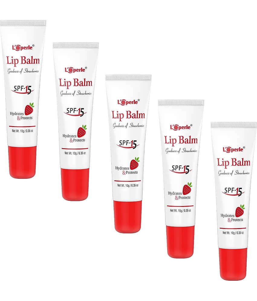 LOPERLE Strawberry Lip Balm With Goodness of SPF 15 10gm Each (Pack of 5)