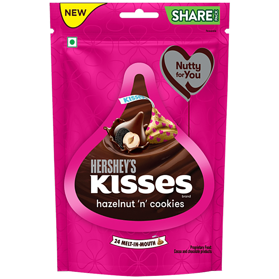 Hersheys Kisses Hazelnut N Cookies - Milk Chocolate, Rich & Delicious, 33.6 g