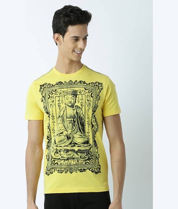 Huetrap Pack of 1 Cotton Regular Fit Men's T-Shirt ( Yellow )