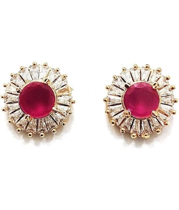 Jewels Corner - Red Stud Earrings ( Pack of 1 )
