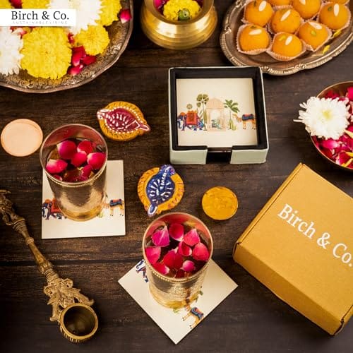 Birch & Co. Cork Coasters - Coaster - Dining Table Decor Accessories - Coaster Set For Dining Table For Hot Pots - Coasters For Cups Set Of 6 -Durable And Long-Lasting, Royalgaza