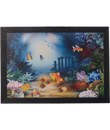 eCraftIndia Multicoloured 3D Sea Life View Framed UV Wall Art
