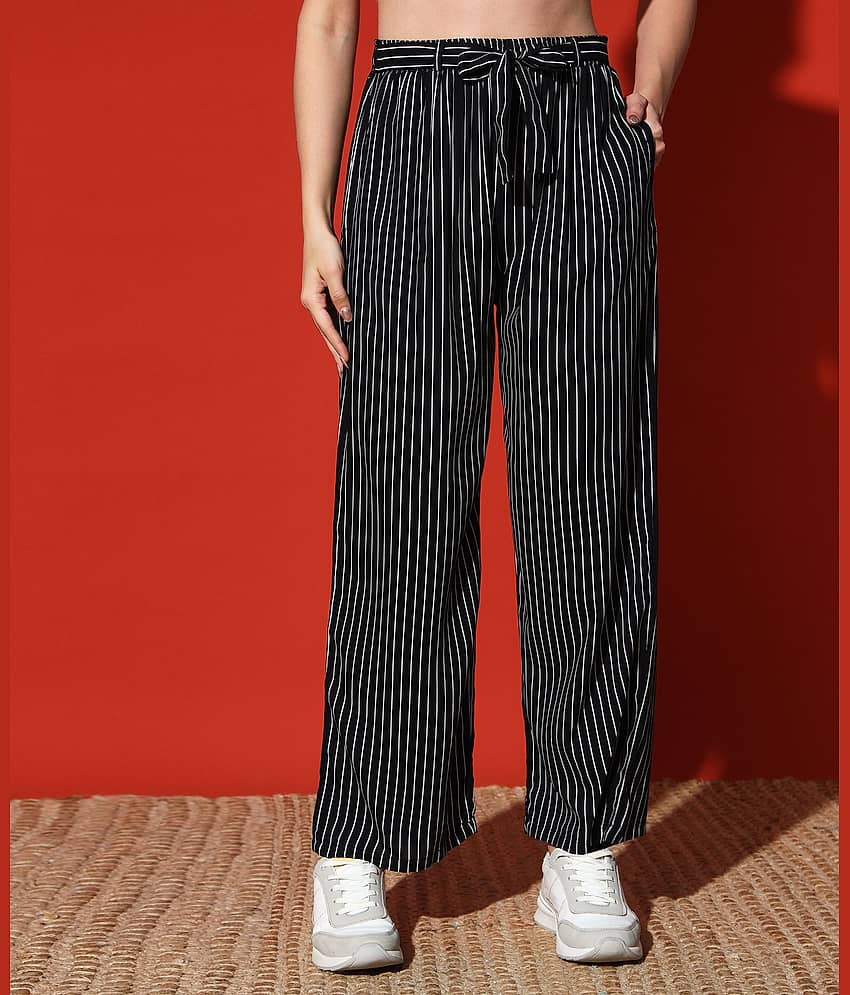 Canblar Women Rayon Palazzos ( Black )