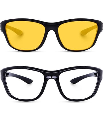 Kanny Devis - Night Vision Yellow Riding Goggles ( Pack of 2 )