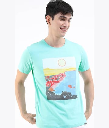 Highlander Men 100% Cotton Slim Fit Printed T-Shirt ( Multicolor )