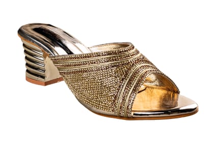 Trendz Ladies Golden Wedding Chappal-Golden / 4 / Ethnic