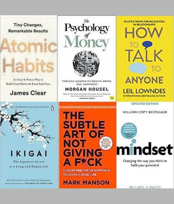 The Psychology Of Money+Ikigai+The Subtle Art Of Not Giving+Atomic Habits + How To Talk Anyone + Mindset