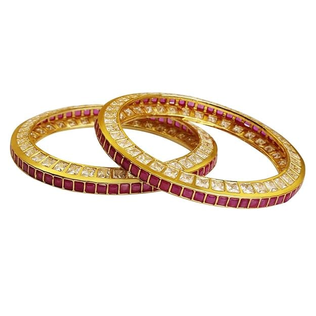 Gold-Plated Traditional American Diamond and Polki Stone Ban