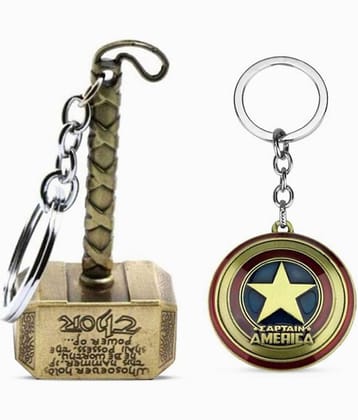 Thor Hammmer & Mat Shiled Keychain
