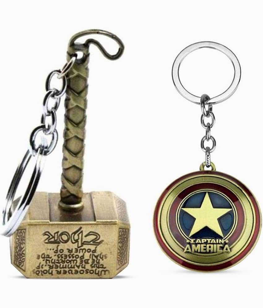 Thor Hammmer & Mat Shiled Keychain