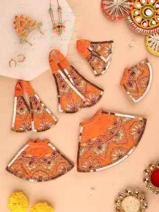 Divya Raas Orange Lehenga Patka-With Shringar / 3 inch