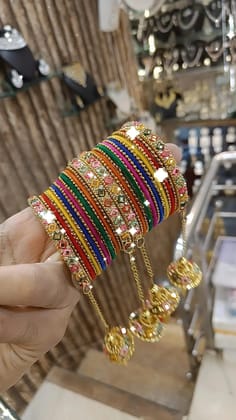 Colorful stackable bangles set