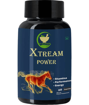 FIJ AYURVEDA Xtream Power Shilajit Capsule for Stamina, Strength & Power - 500mg 60 Capsules (Pack of 1)