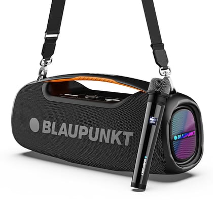 Blaupunkt Atomik Knightz 100W King of Boombox with Wireless Karaoke Mic- Black