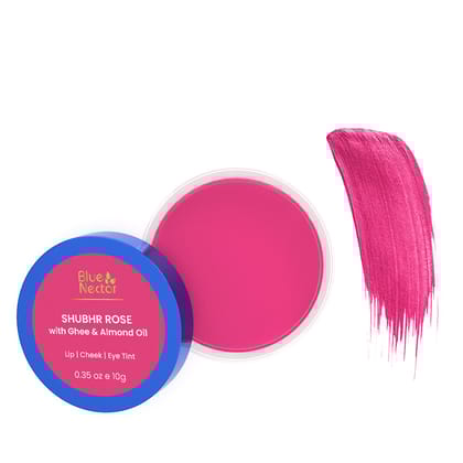 Shubhr Lip Tint, Cheek & Eye Tint with Nourishing Ghee & Shea Butter (10g) Rose Pink