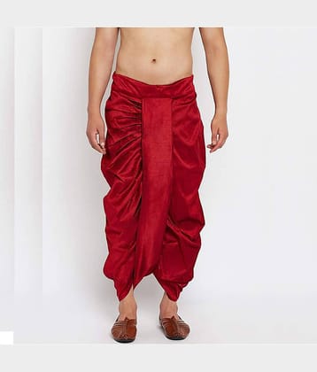 FANZI Red Silk Men's Dhoti ( Pack of 1 )