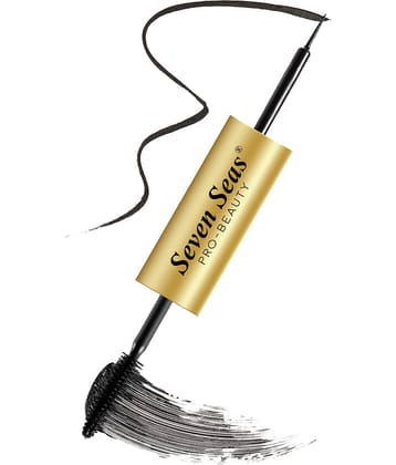 Seven Seas 2 in 1 Waterproof | Smudgeproof | Eyeliner & Mascara(Black)