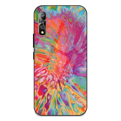 Orange Splash Tie Dye - Glass Case For Vivo Models-Vivo S1