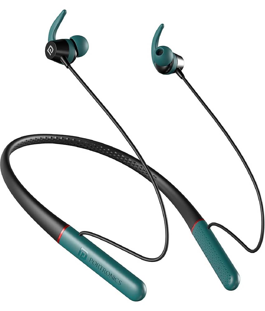 Portronics In-the-ear Bluetooth Headset with Upto 30h Talktime Water Resistant - Black