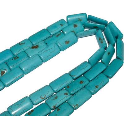 Howlite Synthetic Turquoise Beads One Strand approx 17 PCS , Size- 25X14 MM (FRZ-009)-Turquoise / 75