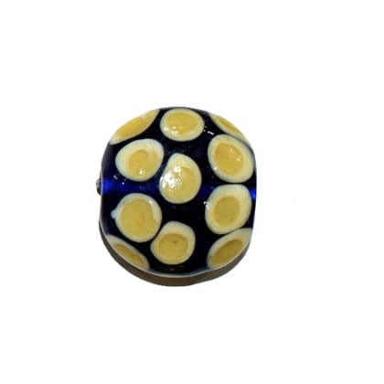 Handmade Fancy Lampwork Glass Beads For Jewelry Making Necklace , Earring and Bracelet (Flat Round) SFL-839-Per Packet 25 Pcs / 22X12 MM