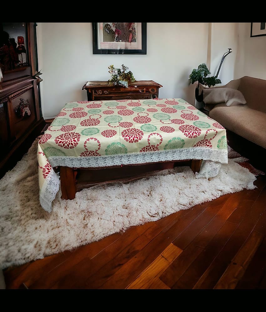 mopak decor Printed Polyester 4 Seater Square Table Cover ( 152 x 102 ) cm Pack of 1 Multicolor