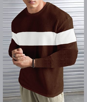 LEWEL Polyester Regular Fit Colorblock Full Sleeves Men's Round T-Shirt - Multicolor ( Pack of 1 )