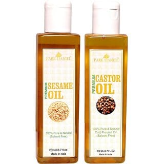PARK DANIEL Premium Virgin Sesame Oil and Castor oil Combo pack of 2 bottles of 200 ml(400 ml) Hair Oil (400 ml)