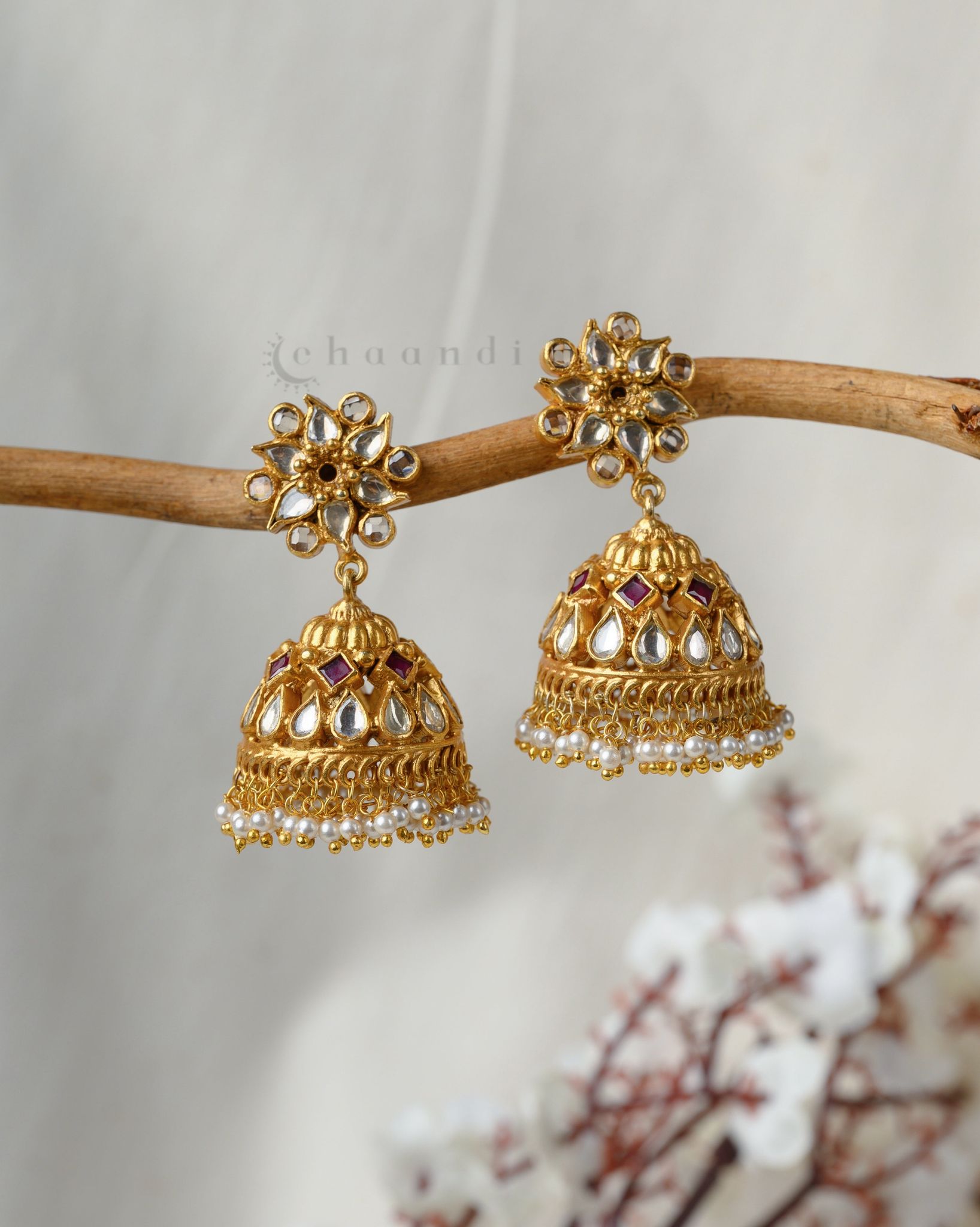 Gold Polish Silver Earrings CHE2045
