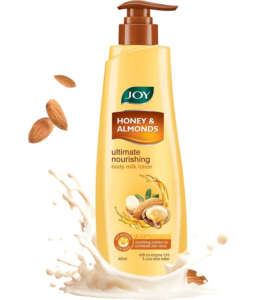 Joy Honey & Almonds Ultimate Nourishing Body Milk Lotion With Shea Butter & Vitamin E 400ml (Pack of 1)