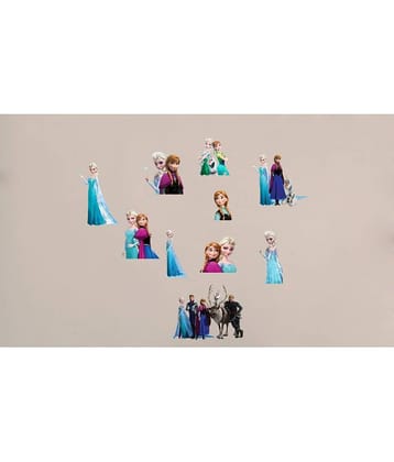 Decor Villa Frozen Team PVC Multicolour Wall Sticker - Pack of 1