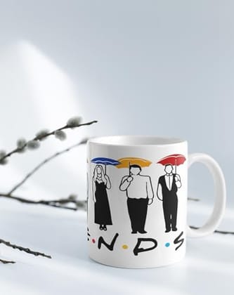 The Magical Gifts Friends TV Show Printed Mug 325ml Gift for Fans Best Friend Sister Brother Roommate Funny Coffee Tea Cup with Iconic Umbrella Scene for Birthdays Holidays