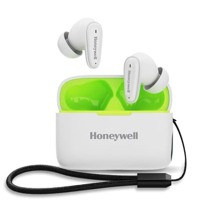 Honeywell Moxie V1100 TWS Earbuds in-Ear wireless with Digital Battery Display Case, Bluetooth V5.3, 31 Hours of Playtime, 13mm*2 Drivers, Fast Charging -White